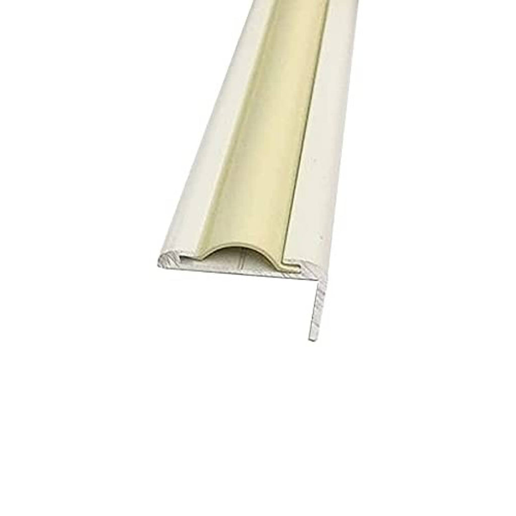 Light tan vinyl trim strip with rounded top and edge profile