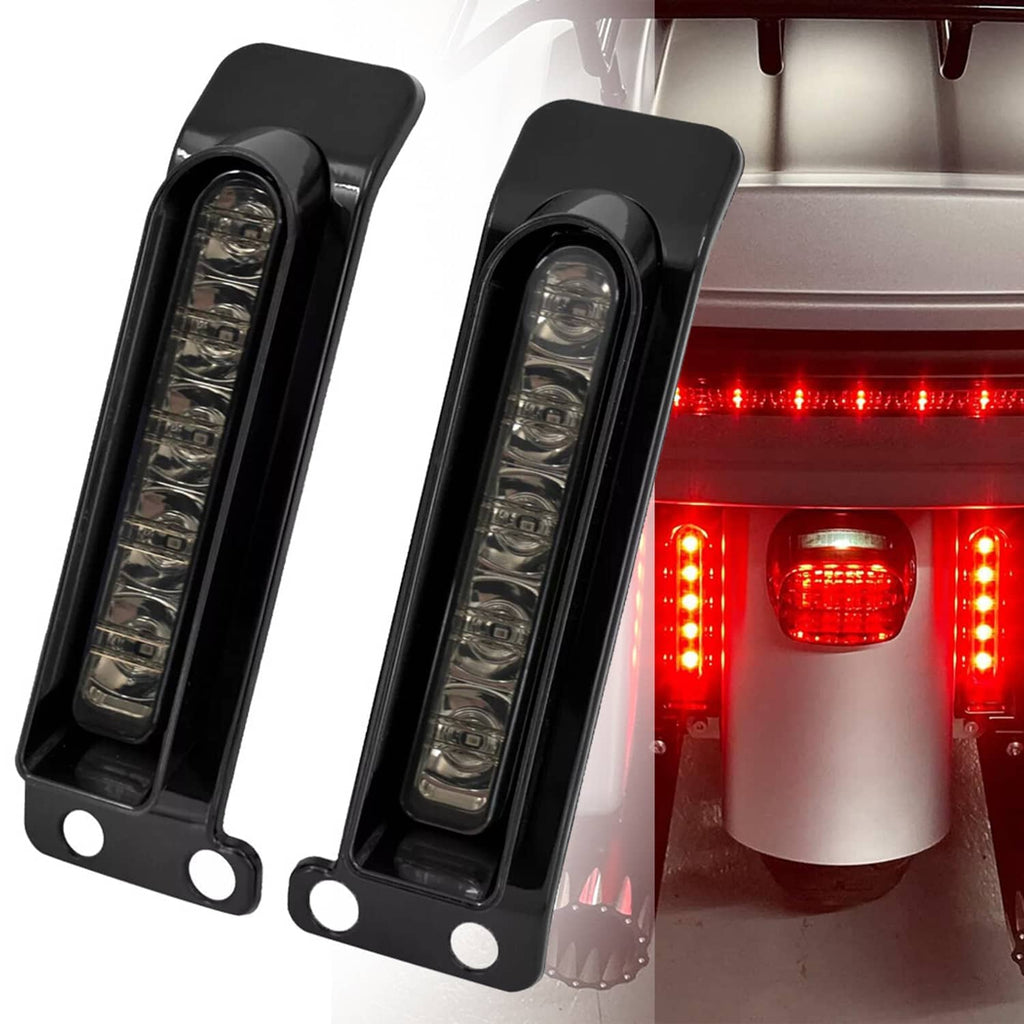 Saddlebag LED filler lights pair with black housings and clear multi-LED lens inserts