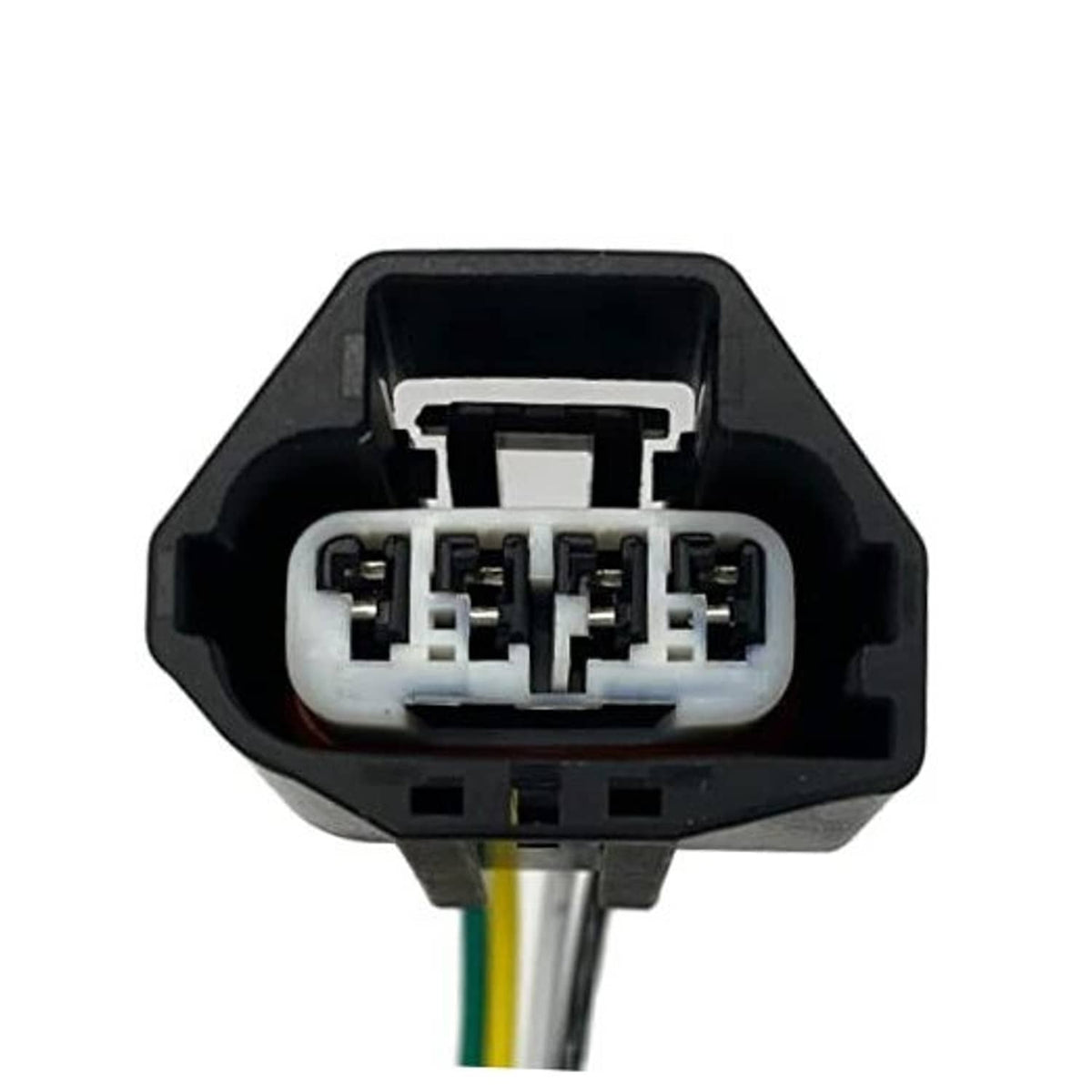 Fuel pressure sensor wiring harness connector with multi-pin socket and color wires