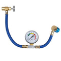 R134a AC charging hose with pressure gauge and brass connectors