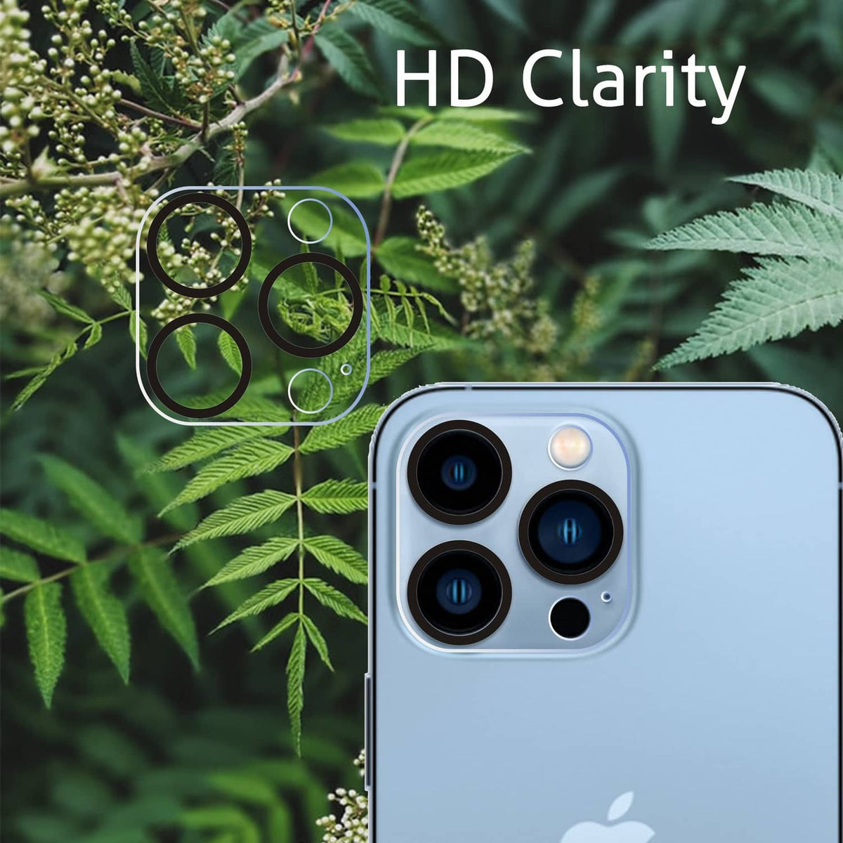 HD clarity camera lens protectors with tempered glass rings for iPhone 14 Pro