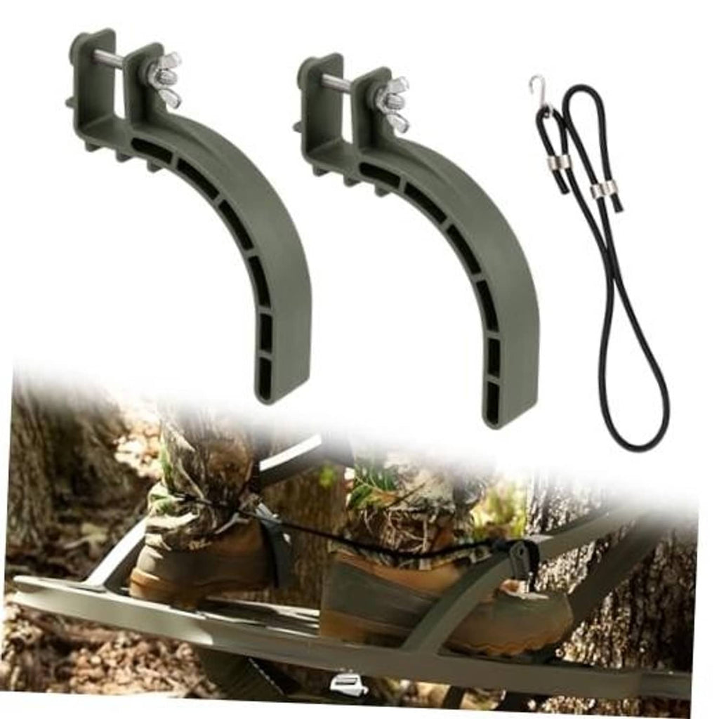 Gray climbing stirrups with mounting brackets and black rope set of two
