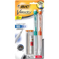 Velocity Max mechanical pencils, orange and green, clear barrels, 2-pack