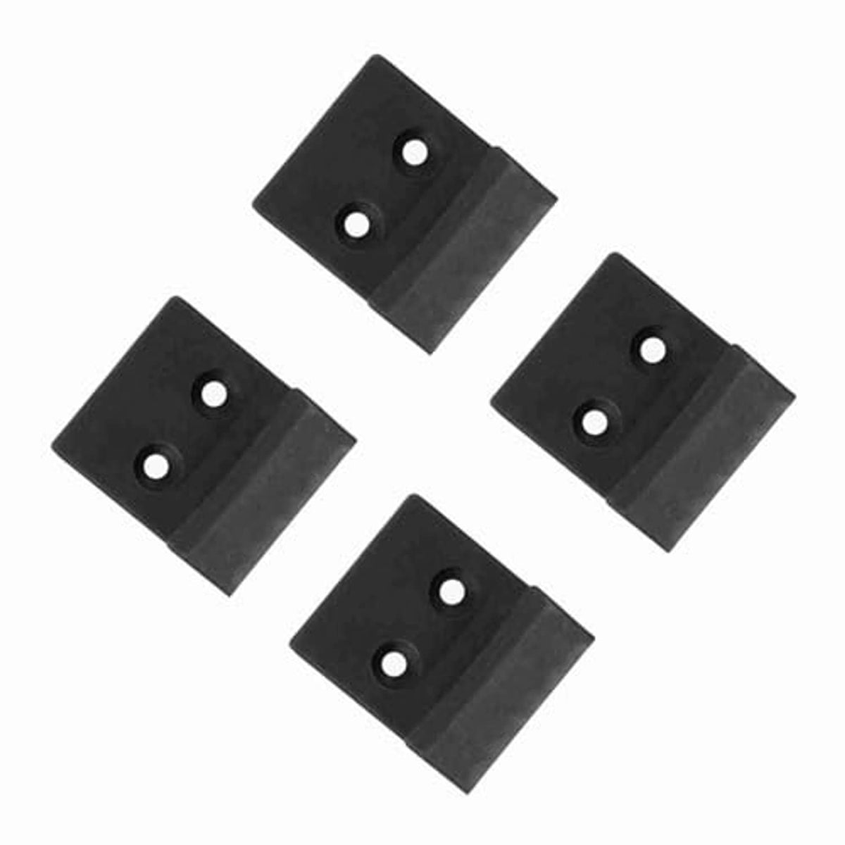 Black ABS tire changer jaw protector covers, four pieces with two mounting holes each