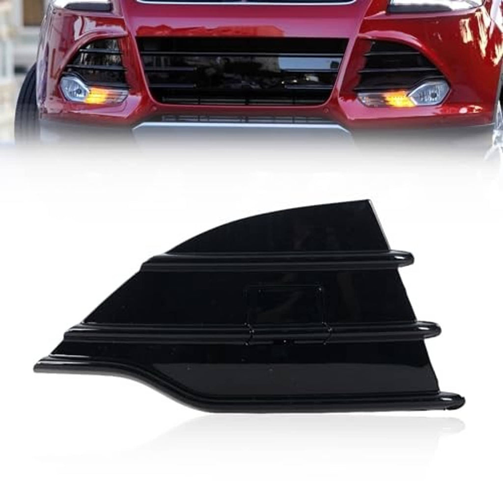 Black front bumper grille cover trim with horizontal bars, right side