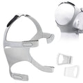 Gray full-face CPAP headgear replacement with adjustable straps and soft padding