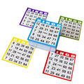 Colorful Bingo cards set: red, yellow, green, blue, purple, 500-count.