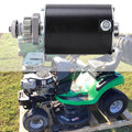 Black electric tractor starter motor with mounting bracket and output gear