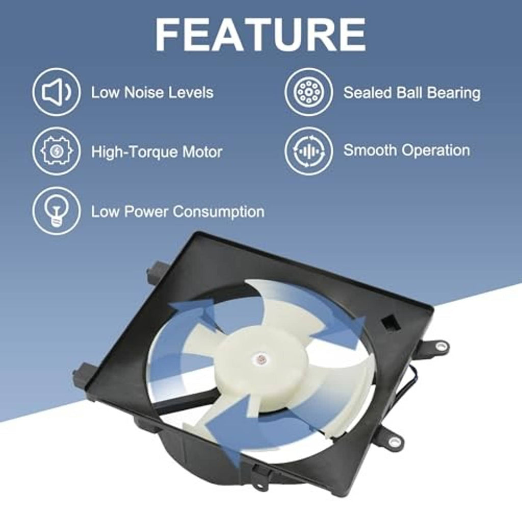 AC condenser cooling fan assembly with white fan rotor and black shroud