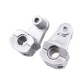 Silver aluminum pivot handlebar risers for 7/8 in (22mm) handlebars