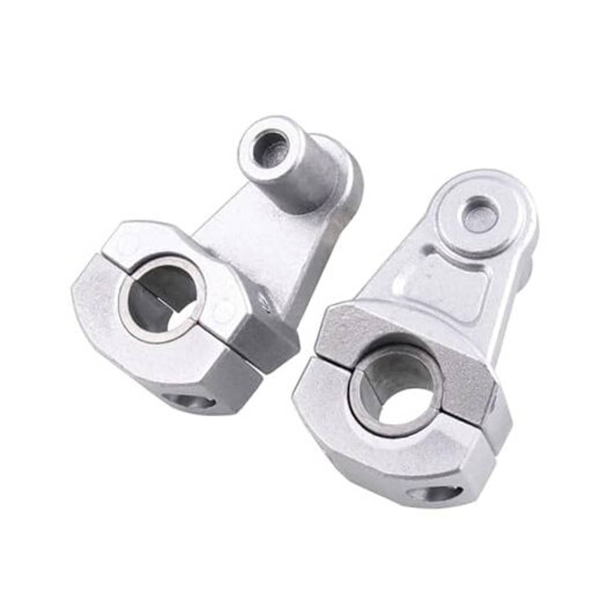 Silver aluminum pivot handlebar risers for 7/8 in (22mm) handlebars