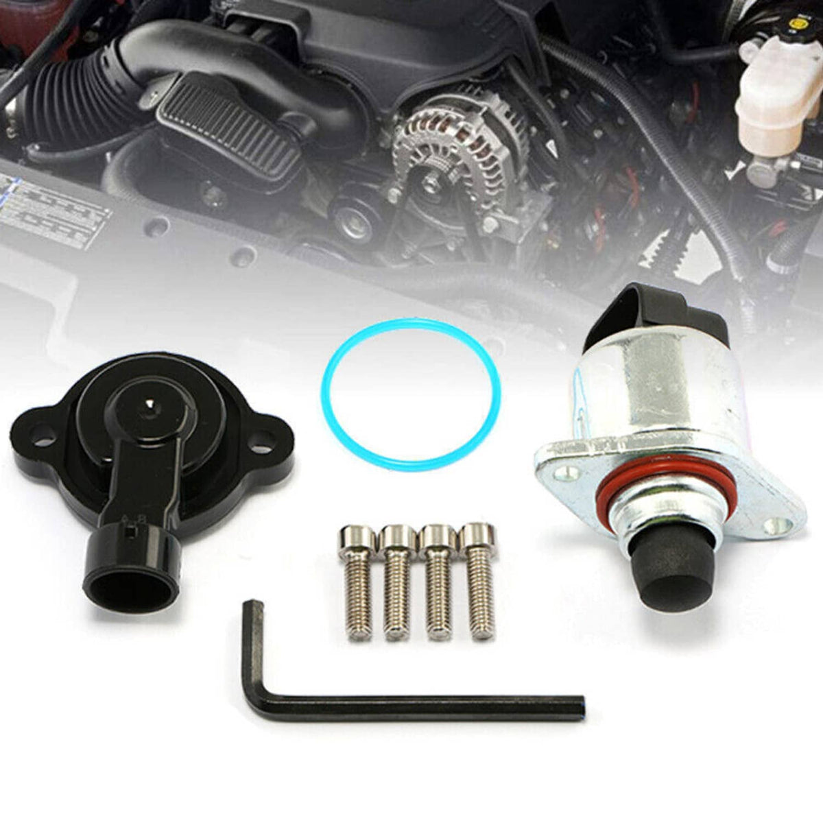 Throttle sensor parts kit with O-ring seal, screws, and L-shaped Allen key