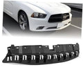 Black radiator support cover with mounting tabs and clip slots