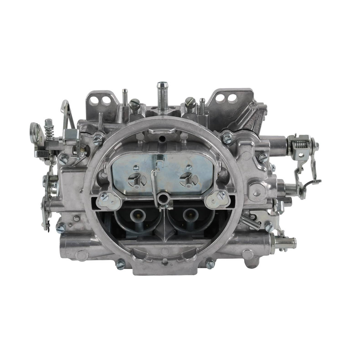 4-barrel square-bore carburetor with manual choke, front view showing dual openings