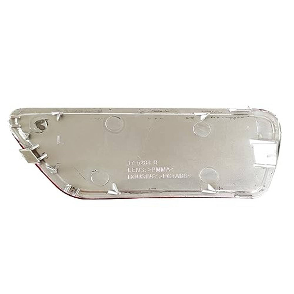 Clear plastic back housing for rear bumper trim reflector, mounting tabs visible