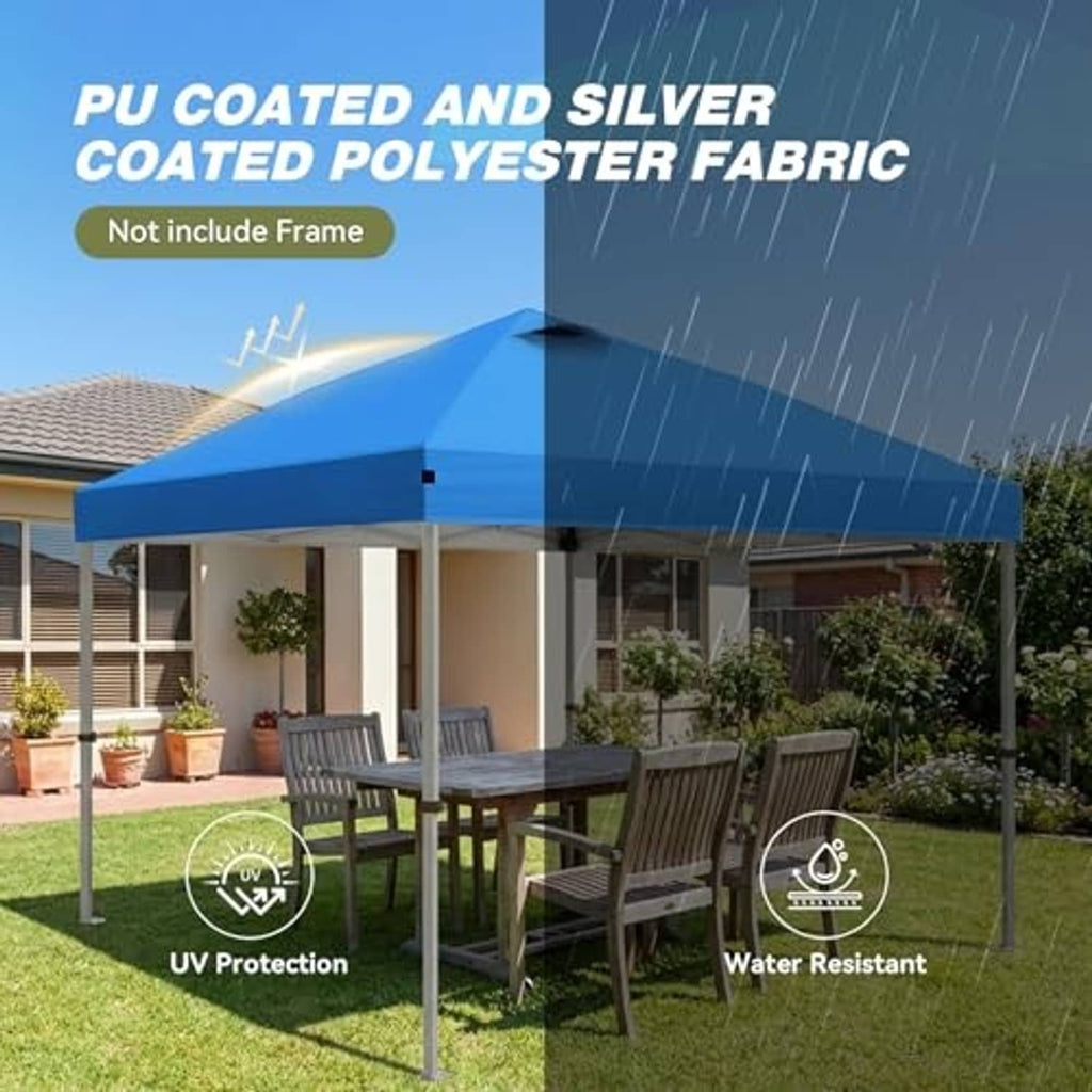 Blue replacement canopy top made with PU-coated polyester fabric, UV and water resistant