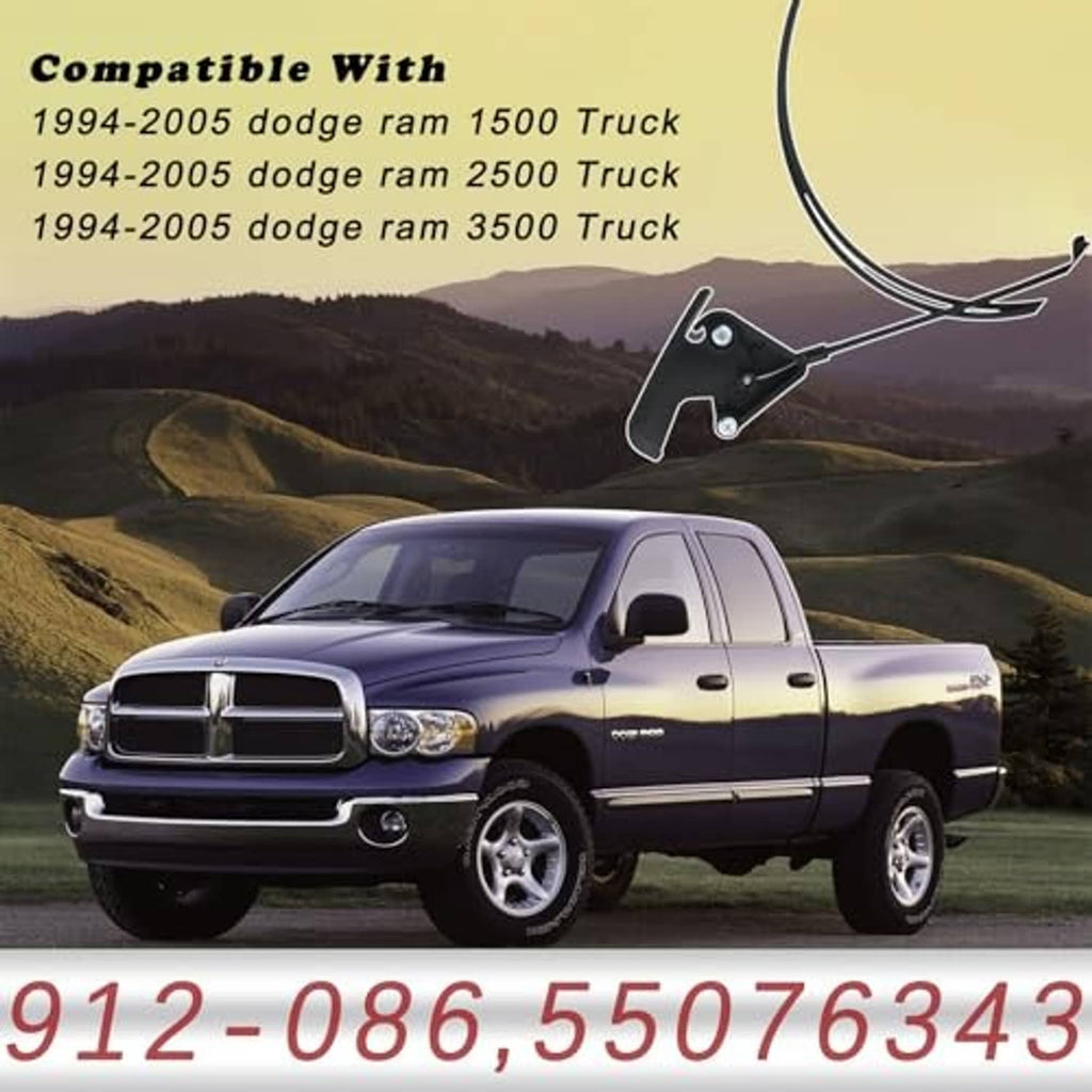 Hood release cable and pull handle for pickup truck hood release