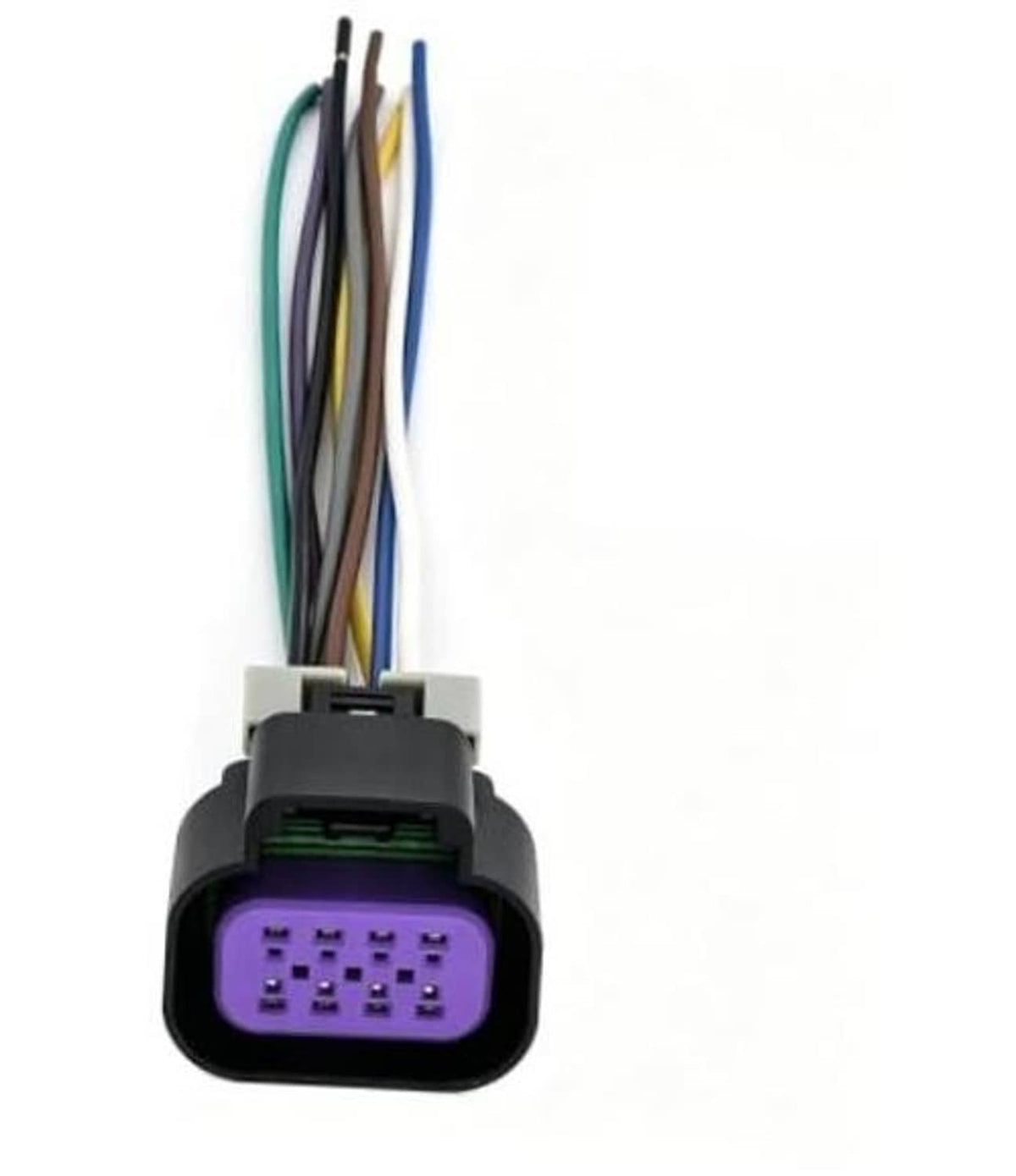 Throttle body connector pigtail with purple 8-wire plug and multicolor wire leads