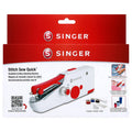SINGER Stitch Sew Quick cordless handheld sewing machine, white and red (boxed)