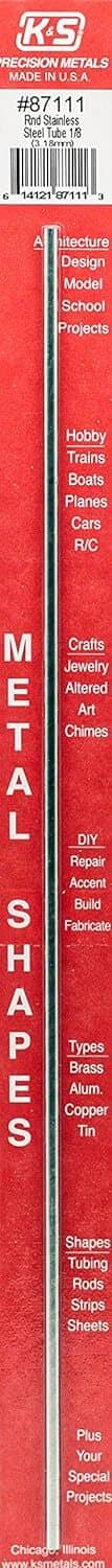 Red packaging label card for stainless steel round tube, size and brand details