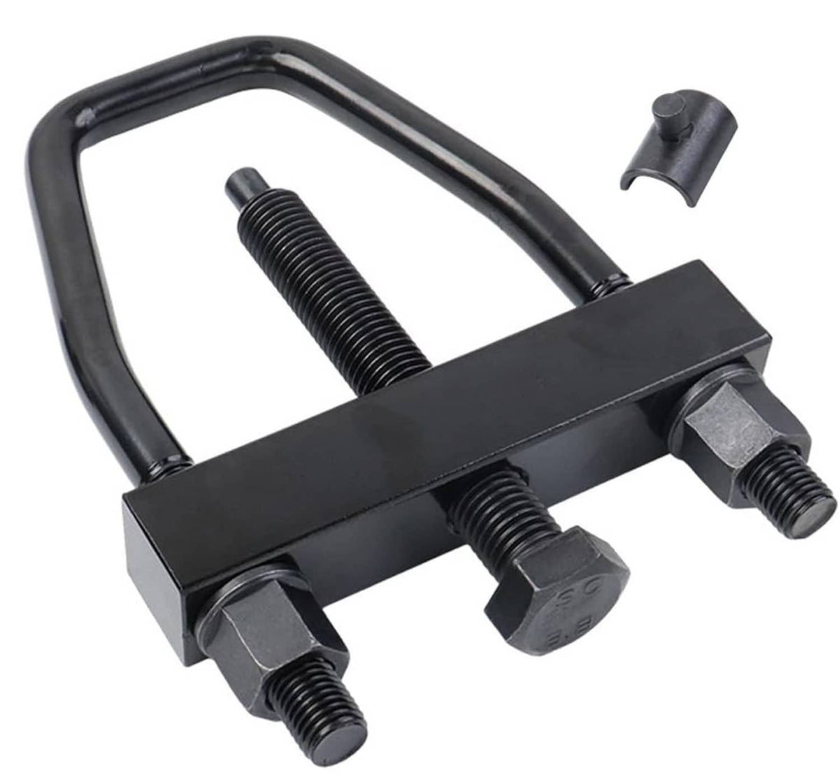 Black torsion key tool with U-shaped handle and threaded bolts for suspension adjustment
