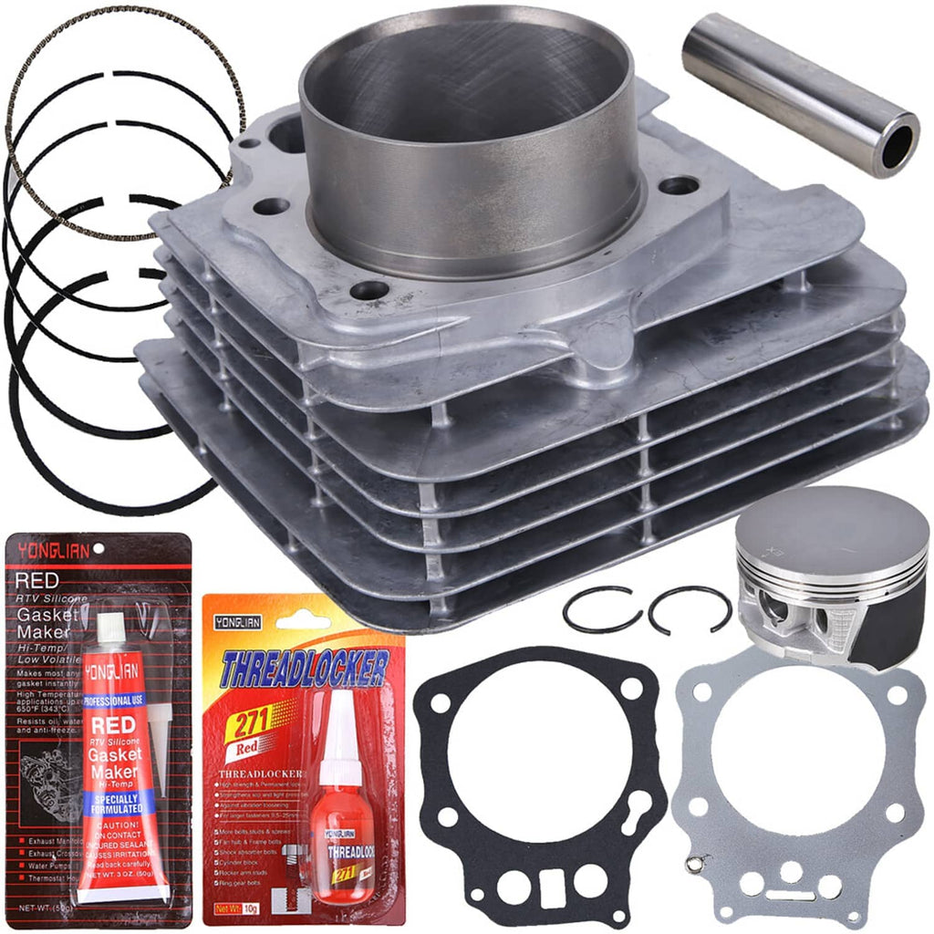 Engine cylinder and piston components kit with piston rings and gasket plates