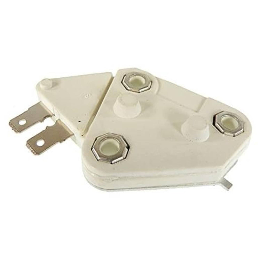12V voltage regulator module with metal terminals, mounting bracket, off-white housing