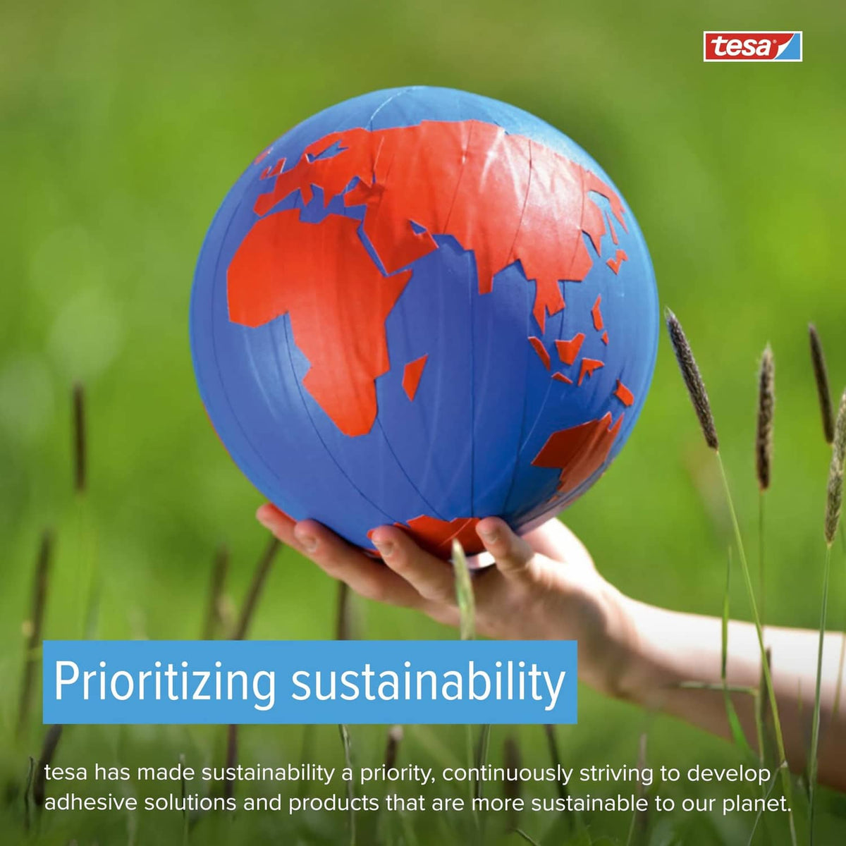 Tesa sustainability graphic for noise-damping pet tape