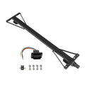 Trailer stabilizer jack stand kit with black legs, wiring harness, and mounting hardware