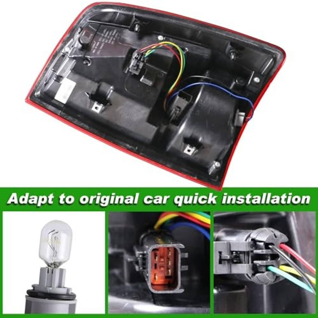 Right tail light housing with wiring connectors and interior mounting tabs