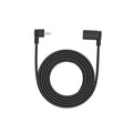 Black 10 ft barrel plug extension cable with two male ends, coiled length.