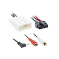 Vehicle wiring harness connector set with 20-pin plug and RCA leads