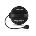 Black fuel tank cap with tightening indicator and attached tether cord