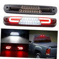 Smoked-lens LED third brake light with chrome LED grid and red side bars
