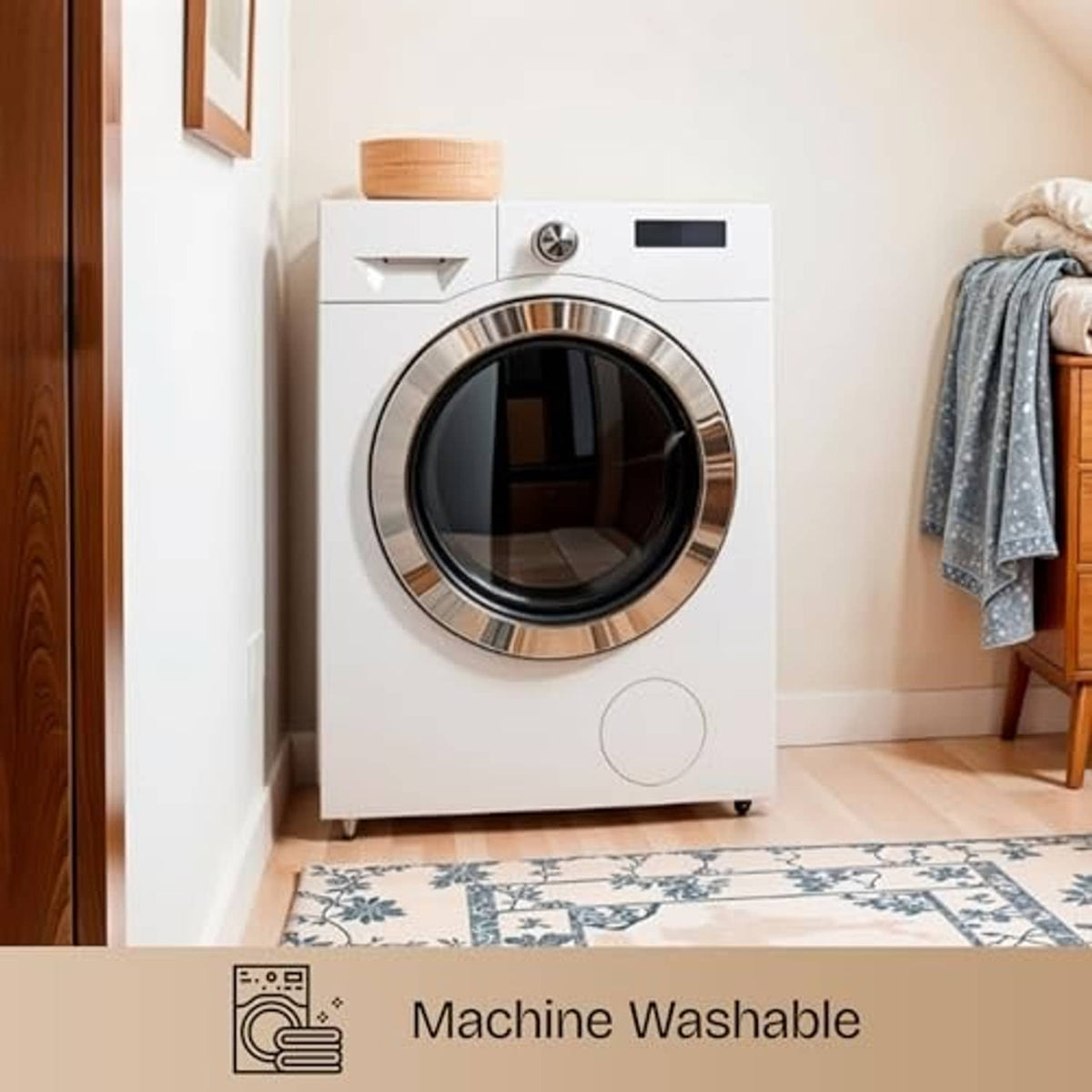 Front-loading washing machine with care panel for machine wash use