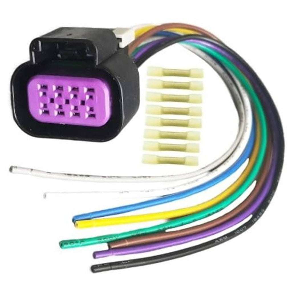 8-pin electronic throttle body connector harness pigtail with multicolor wire leads