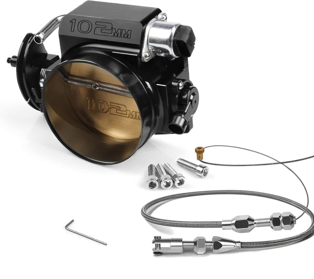 102mm throttle body assembly with braided stainless throttle cable and hardware kit
