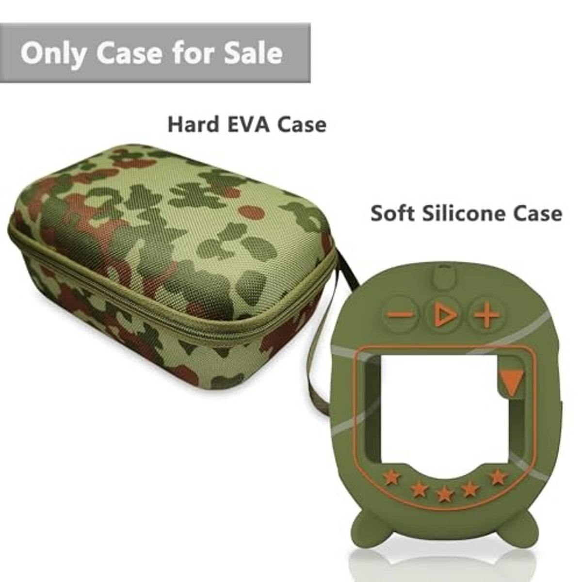Camo hard EVA case with matching soft silicone cover for JBL Clip 5 speaker.