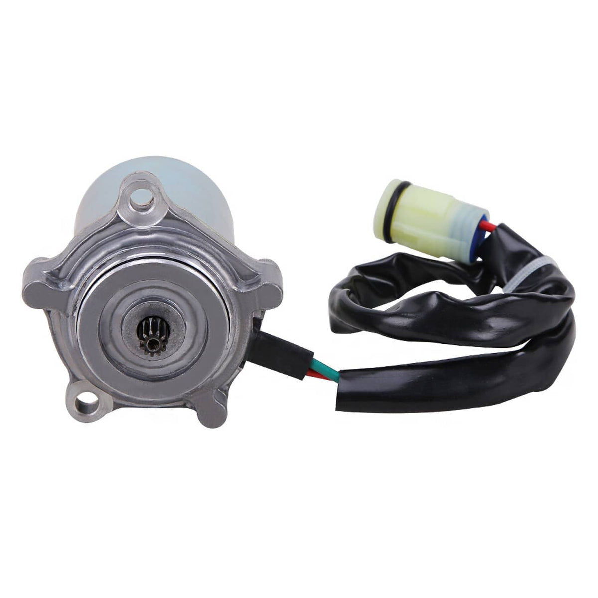 Power shift control motor front cover with wiring harness and pale connector