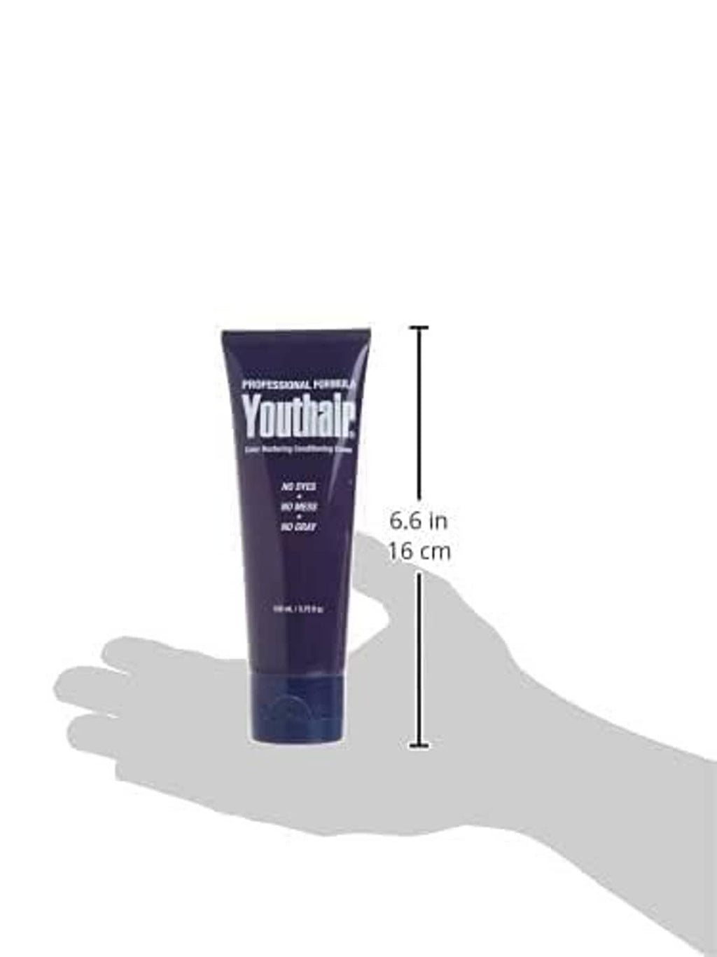 Youthair conditioning creme tube with size dimensions shown