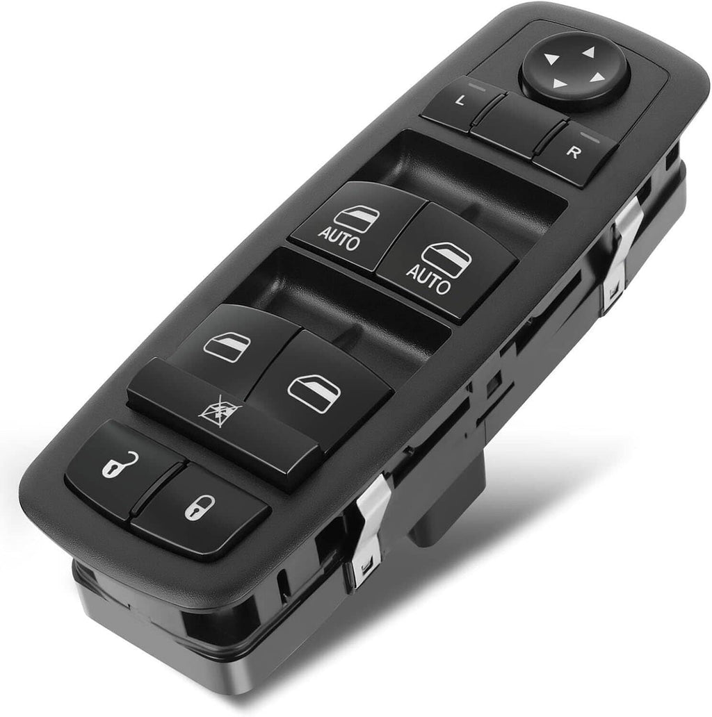 Black power window master control switch with AUTO controls and direction buttons