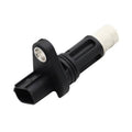 Crankshaft position sensor with black housing and white electrical connector, metal pin