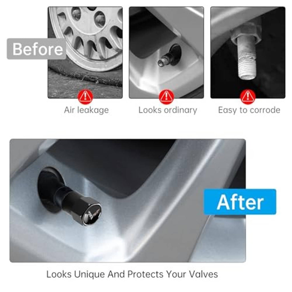 Black valve stem cap on a wheel, covering the valve opening.