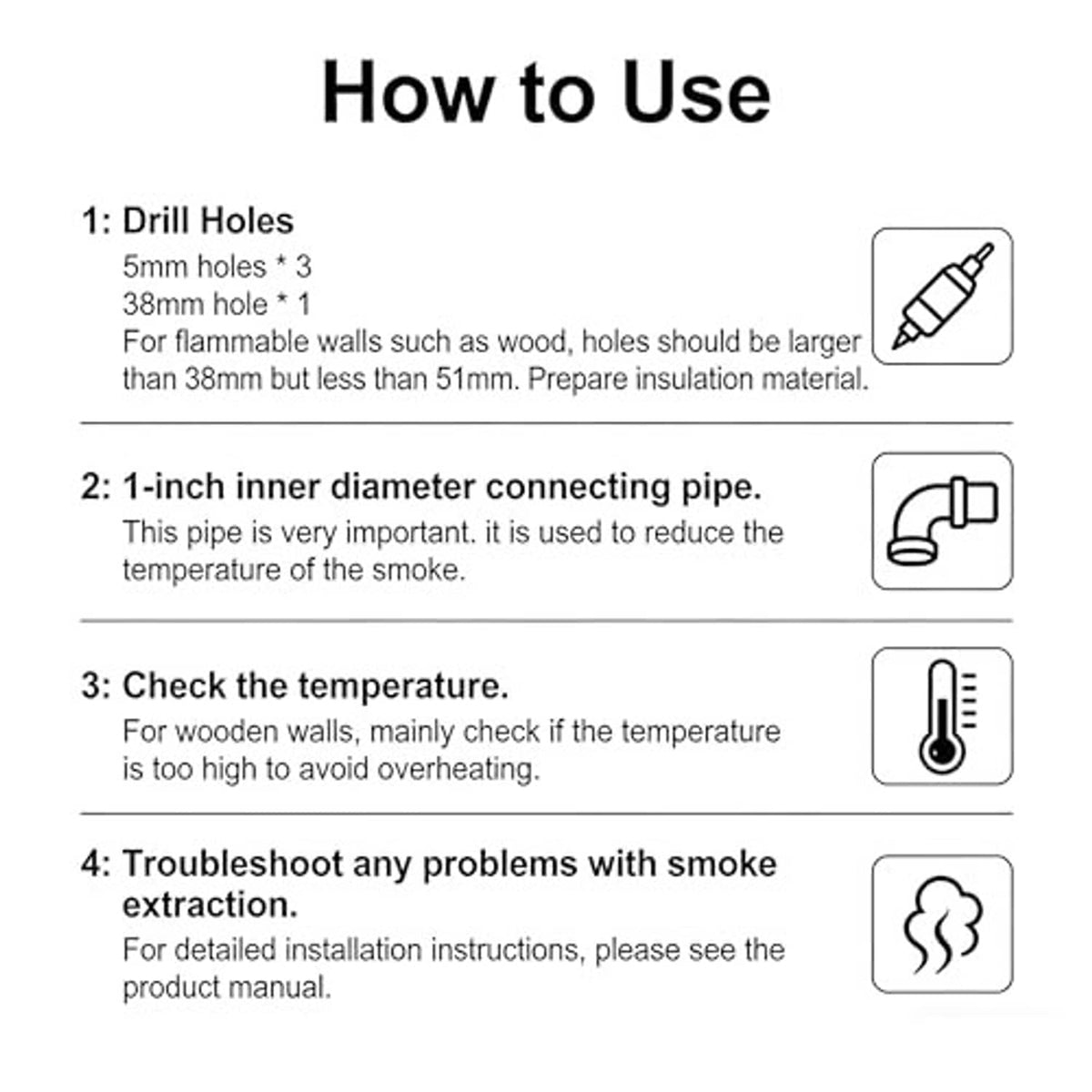 How-to-use installation guide for connecting pipe with 1-inch inner diameter