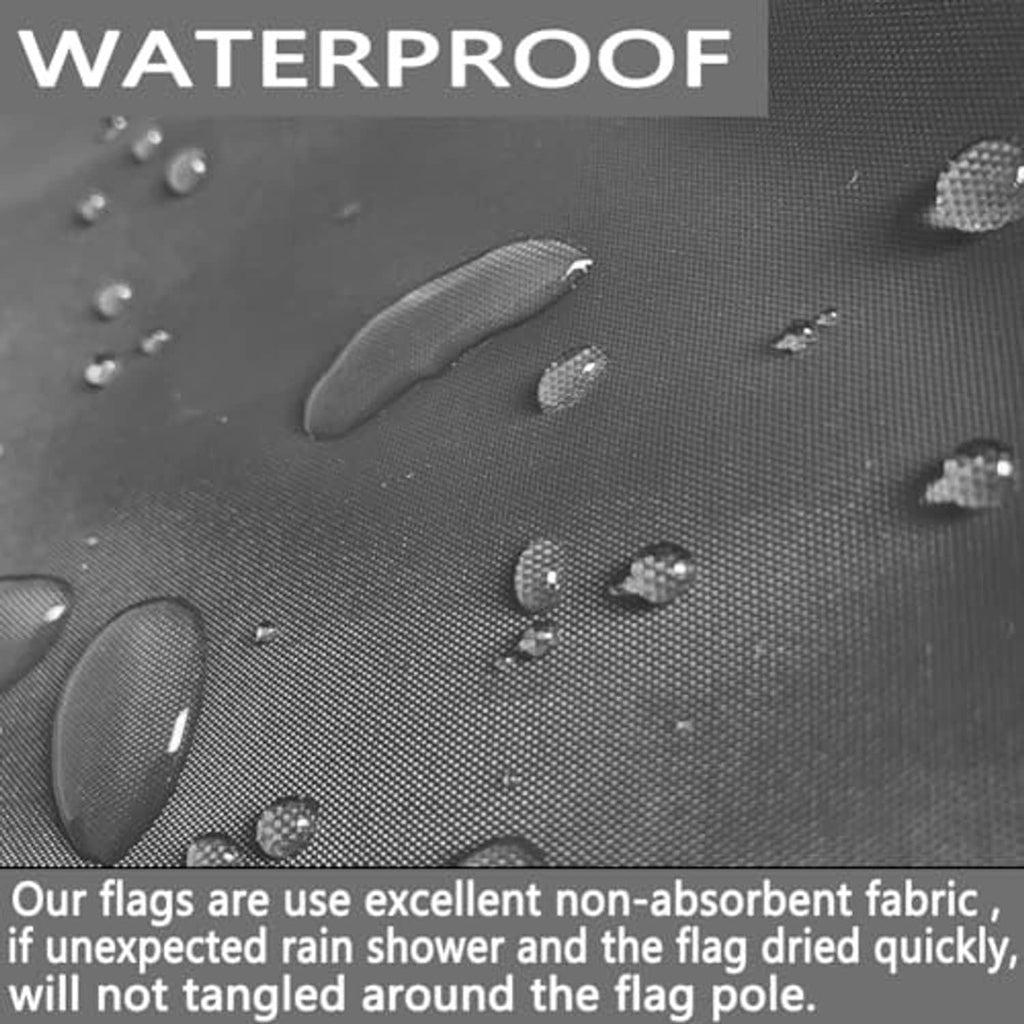 Waterproof double-sided nylon flag fabric with water droplets beading on surface