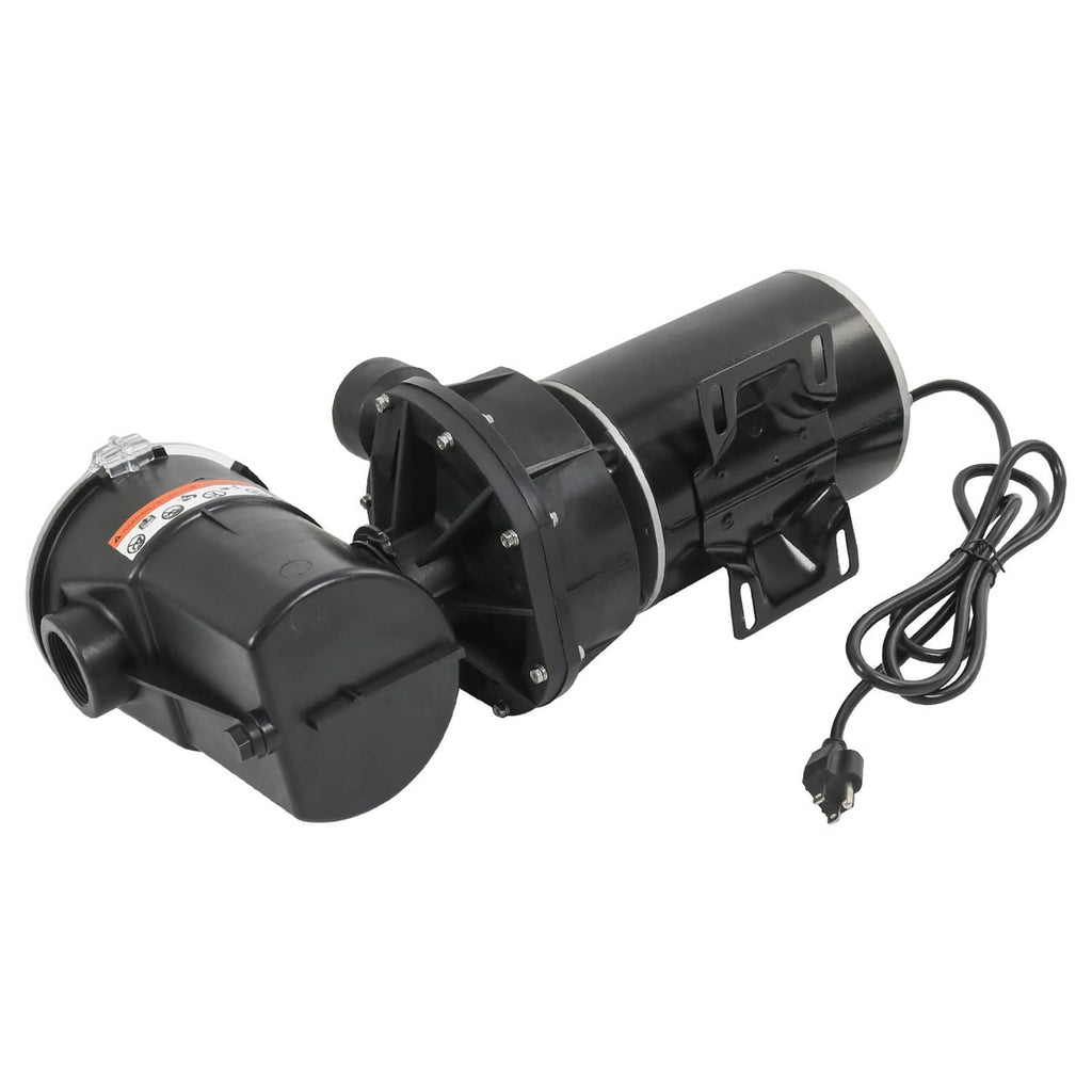 Black pool pump replacement with clear strainer lid, mounting bracket, and power cord