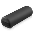Black 3/4 round massage table bolster pillow with smooth vinyl-like cover