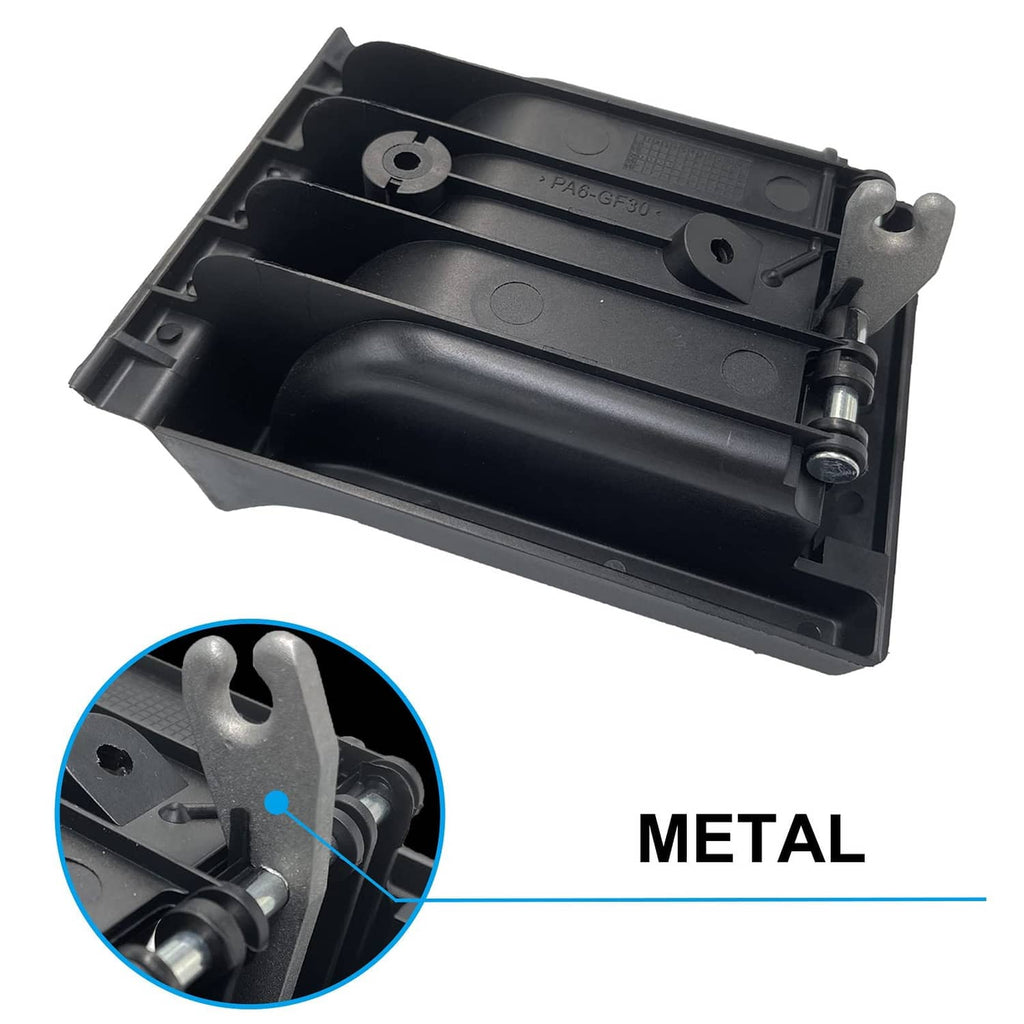 Sliding door interior handle, black plastic housing with metal clip and springs
