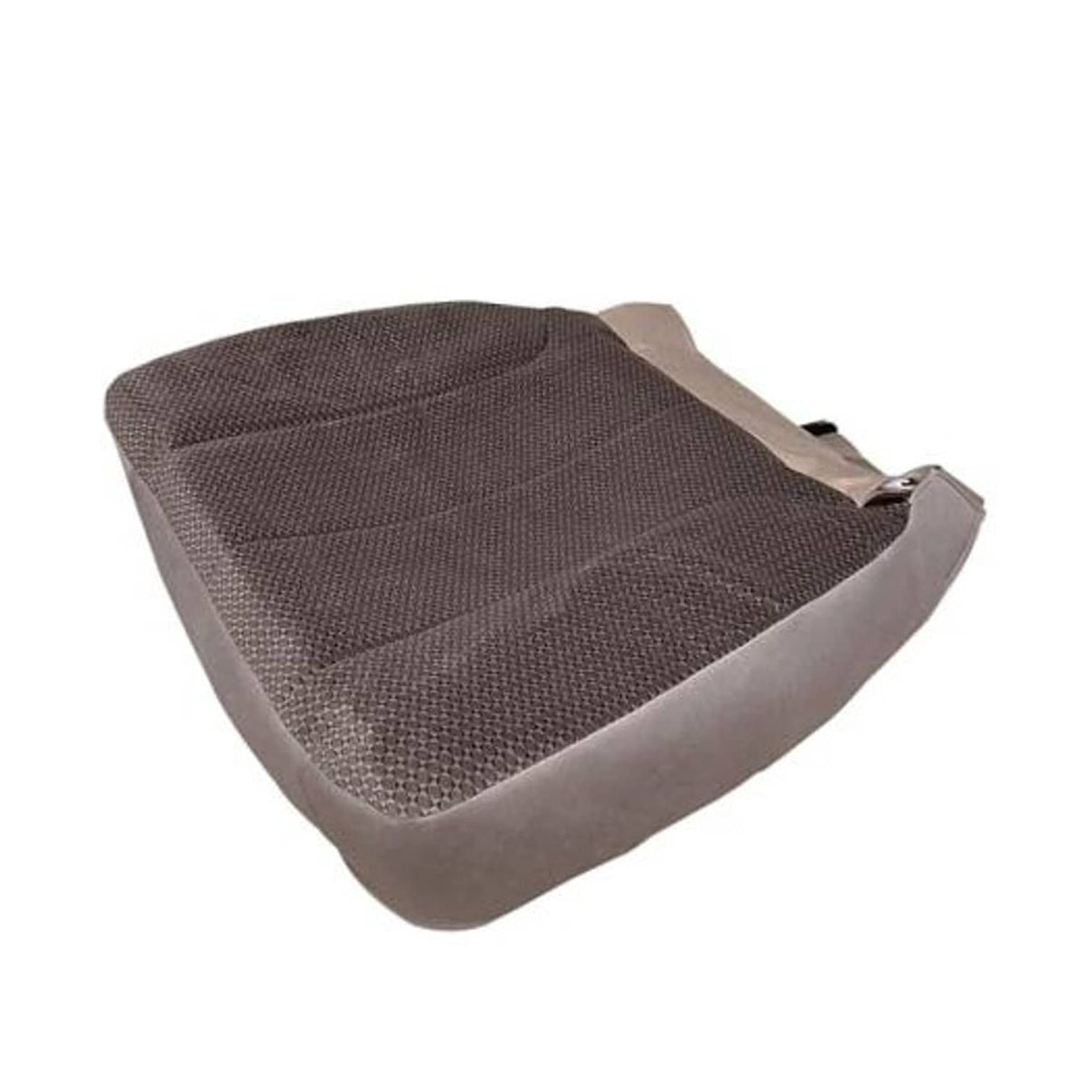 Tan cloth front driver seat bottom replacement cover with textured dark fabric