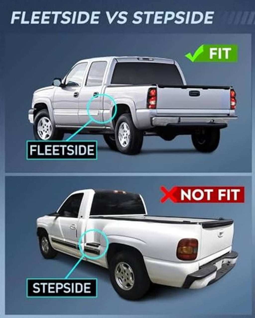 Smoked taillight assembly fitment on a pickup bed, black housing with red lenses